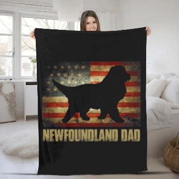 Discover newfoundland dad 2american flag patriotic Baseball Tees Fleece Blankets