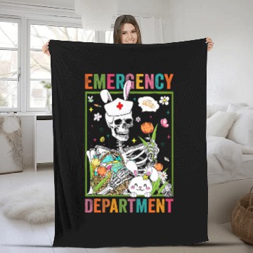 Discover Funny Skeletons ER Easter nurses Emergency Room Bunny Eggs Baseball Tees Fleece Blankets