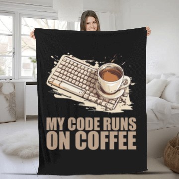 Discover caffeines Coder Software Developer Engineer Coffee Programmer 42 Zip Fleece Blankets