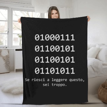 Discover Binary Code Developer Funny italian Programmer phrase Fleece Blankets