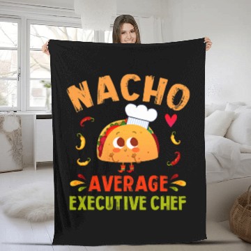 Discover Nacho Average Executive Chef Taco Cinco De Mayo Fleece Blankets