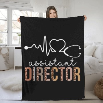 Discover Assistant Director Leopard Heartbeat Appreciation Women Baseball Tees Fleece Blankets