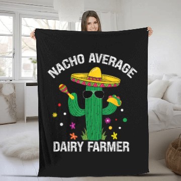 Discover Nacho Average Dairy Farmer Cactus Taco Zip Fleece Blankets