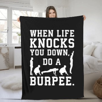 Discover When life knocks you down do a burpee Funny Workout Fitness Baseball Tees Fleece Blankets