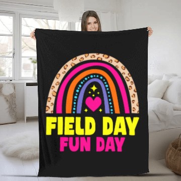 Discover Cute Field Day Kids Teacher Fleece Blankets