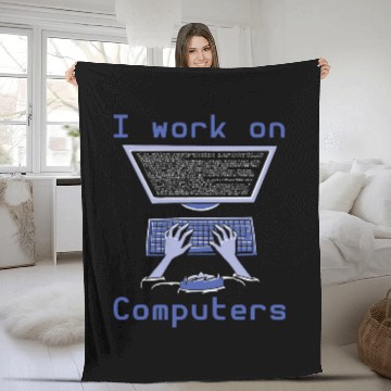 Discover Binary Coding Programmer I Work On Computers Binary Code Fleece Blankets