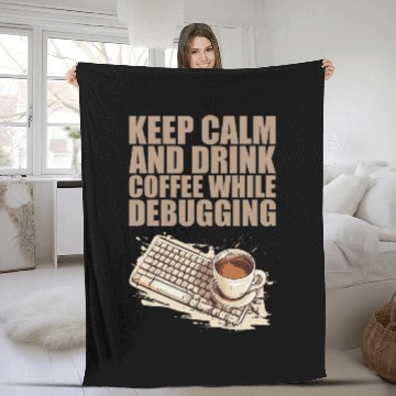 Discover caffeines Coder Software Developer Engineer Coffee Programmer 34 Zip Fleece Blankets