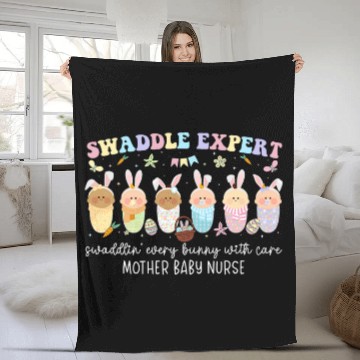 Discover Swaddle Expert Easter Bunny Mother Baby nurses Easter Day Fleece Blankets