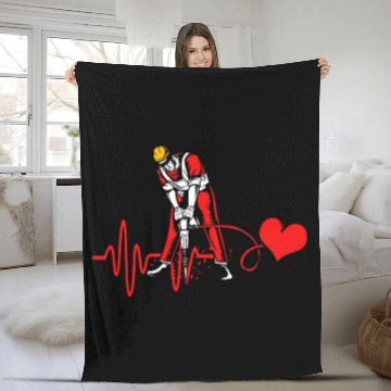 Discover Jackhammer Heartbeat Construction Worker Fleece Blankets