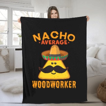 Discover Nacho Average Woodworker Funny Cute Cinco de Mayo Baseball Tees Fleece Blankets