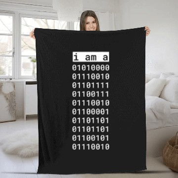 Discover Funny I Am A Programmer In Binary Language Computer Codding Fleece Blankets