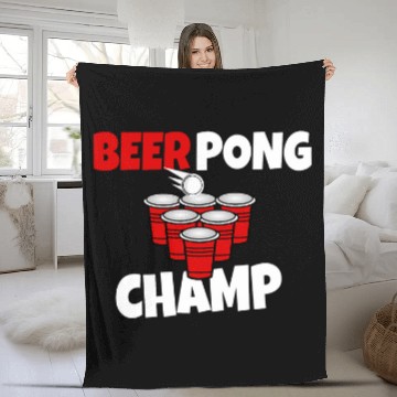 Discover Beer Pong Champ Beer Student Alcohol Fleece Blankets
