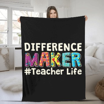Discover Difference Maker Teacher Life School Student Teachers Fleece Blankets