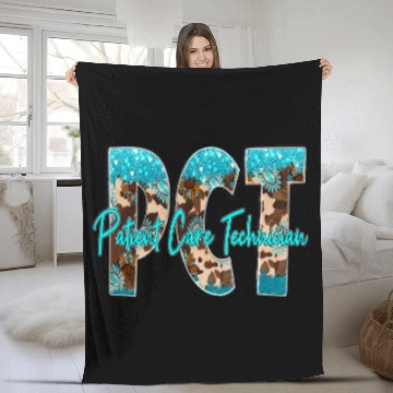 Discover PCT Patient Care Technician Nursing Cute nurses Tech Western Fleece Blankets
