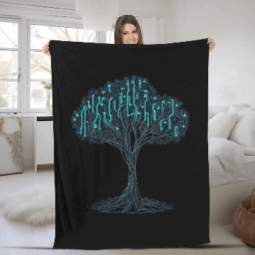Discover Binary Tree Coding IT Coder Nerdy Computer Programmer Zip Fleece Blankets