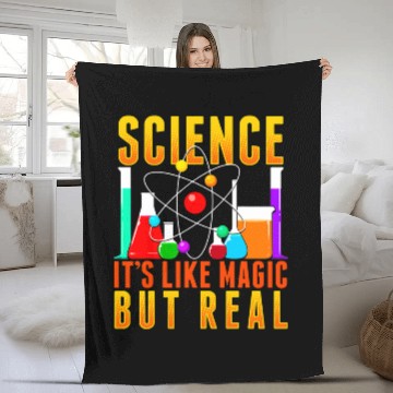 Discover Funny Science Its Like Magic But Real Baseball Tees Fleece Blankets