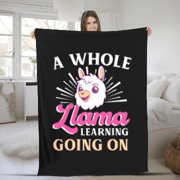 Discover Funny School Learning Llama Pun Teacher Student Joke Fleece Blankets