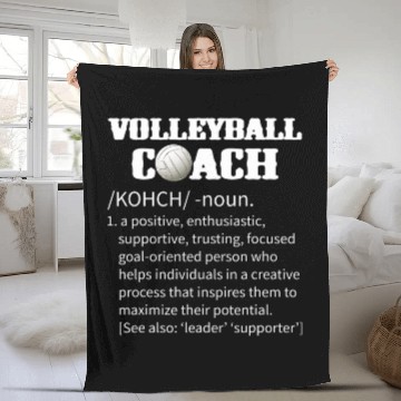 Discover Volleyball Coachs Funny Definition Cool Coaches Meaning Fleece Blankets
