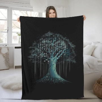 Discover Binary tree Cs Binary Software Fleece Blankets