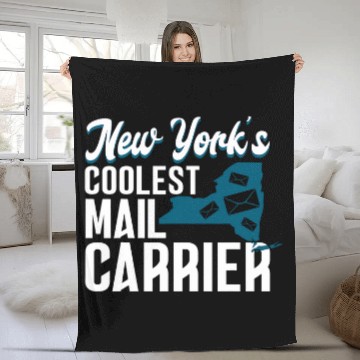 Discover New Yorks coolest mail carrier postal worker mail lady Fleece Blankets