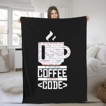 Discover Binary Coding I Turn Coffee Into Code Programmer Binary Code Fleece Blankets