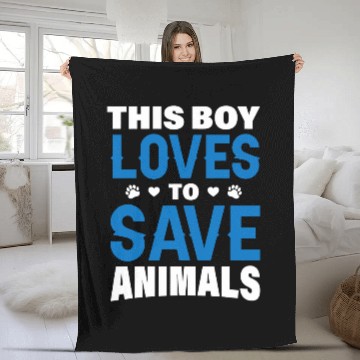 Discover This Boy Loves To Save Animals Fleece Blankets