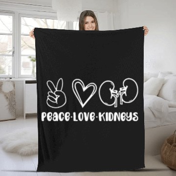 Discover Peace Love Kidneys Leopard Dialysis nurses Kidney Awareness Baseball Tees Fleece Blankets