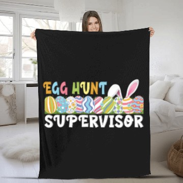 Discover Easter Egg Hunt Supervisor Funny Egg Hunting Party Baseball Tees Fleece Blankets