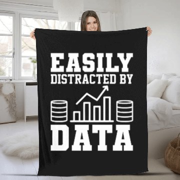 Discover Asily Distracted By Data Analysis Geek Scientist Analyst Fleece Blankets