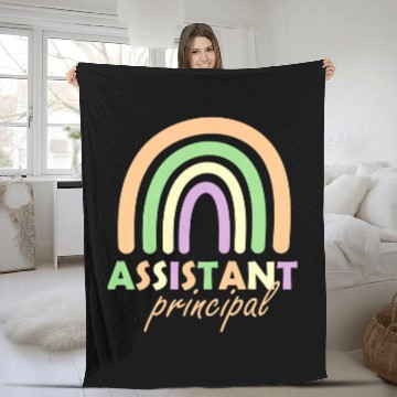 Discover Assistant Principal Rainbow Funny Job Title School Worker 1 Fleece Blankets