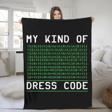 Discover Binary Coding My Kind Of Dress Code Programmer Binary Code Fleece Blankets
