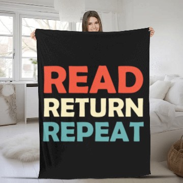 Discover Read Return Repeat Cute Librarian Library Worker Baseball Tees Fleece Blankets