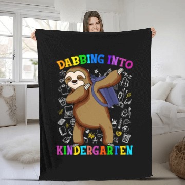 Discover Funny Sloth Into Kindergarten Student Back To School Fleece Blankets