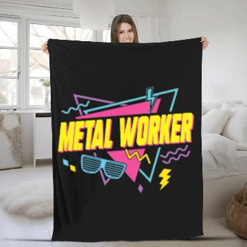 Discover 80s Metal Worker Fleece Blankets