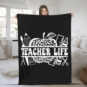 Discover Teacher Life kisss Your Brain Teaching Squad Baseball Tees Fleece Blankets