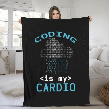 Discover Binary Coding Programmer Coding Is My Cardio Binary Code Fleece Blankets