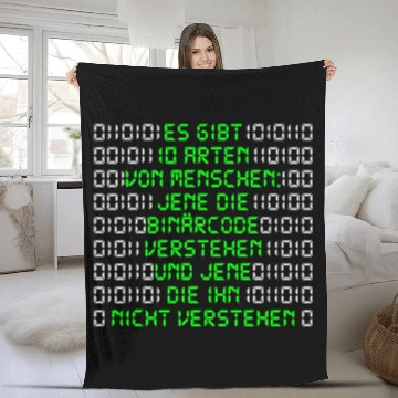 Discover Informative programmer binary code funny saying nerd Zip Fleece Blankets