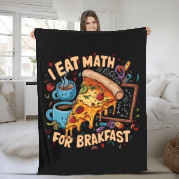 Discover Eat Math For Breakfast Nerd Geek Student Math Teacher Fleece Blankets