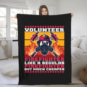 Discover Volunteer Firefighter Fireman 2Firefighters Fleece Blankets