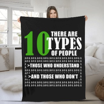 Discover Binary Code Funny Programmer Saying Coding Fleece Blankets