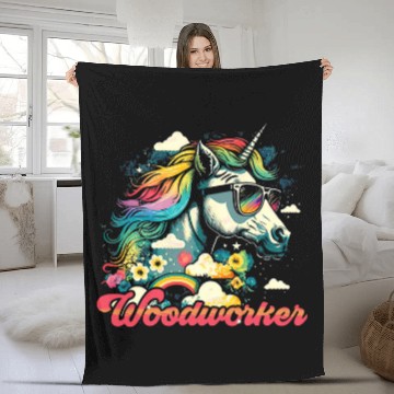 Discover Rainbow Unicorns Woodworker Woodworking Baseball Tees Fleece Blankets