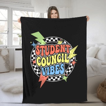 Discover Retro Student Council Vibes Groovy School Student Council Fleece Blankets