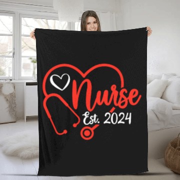 Discover Registered nurses 2024 RN nurses Est2024 Nursing Student Fleece Blankets