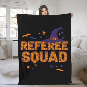 Discover Referee Squad Witch Halloween Matching Umpire Fleece Blankets