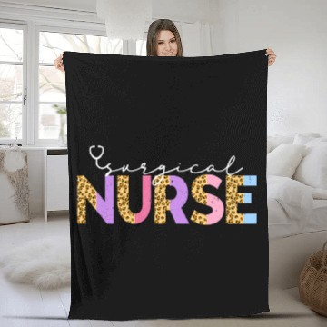 Discover Cute Operating Room Surgical nurses Leopard Nursing Surgeon Fleece Blankets