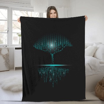 Discover Binary Tree Coding Computer Programmer Developer Fleece Blankets