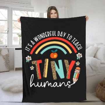 Discover Daycare Provider Day Tiny Humans Daycare Teacher Fleece Blankets