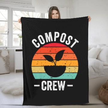 Discover Compost Crew Expert Composter Composting Worms Lover Fleece Blankets