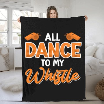 Discover Ref saying all dance to my whistle Referee Zip Fleece Blankets