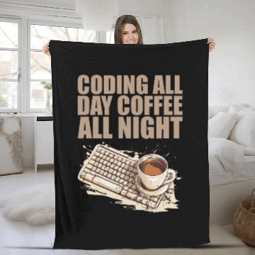 Discover caffeines Coder Software Developer Engineer Coffee Programmer 3 Fleece Blankets